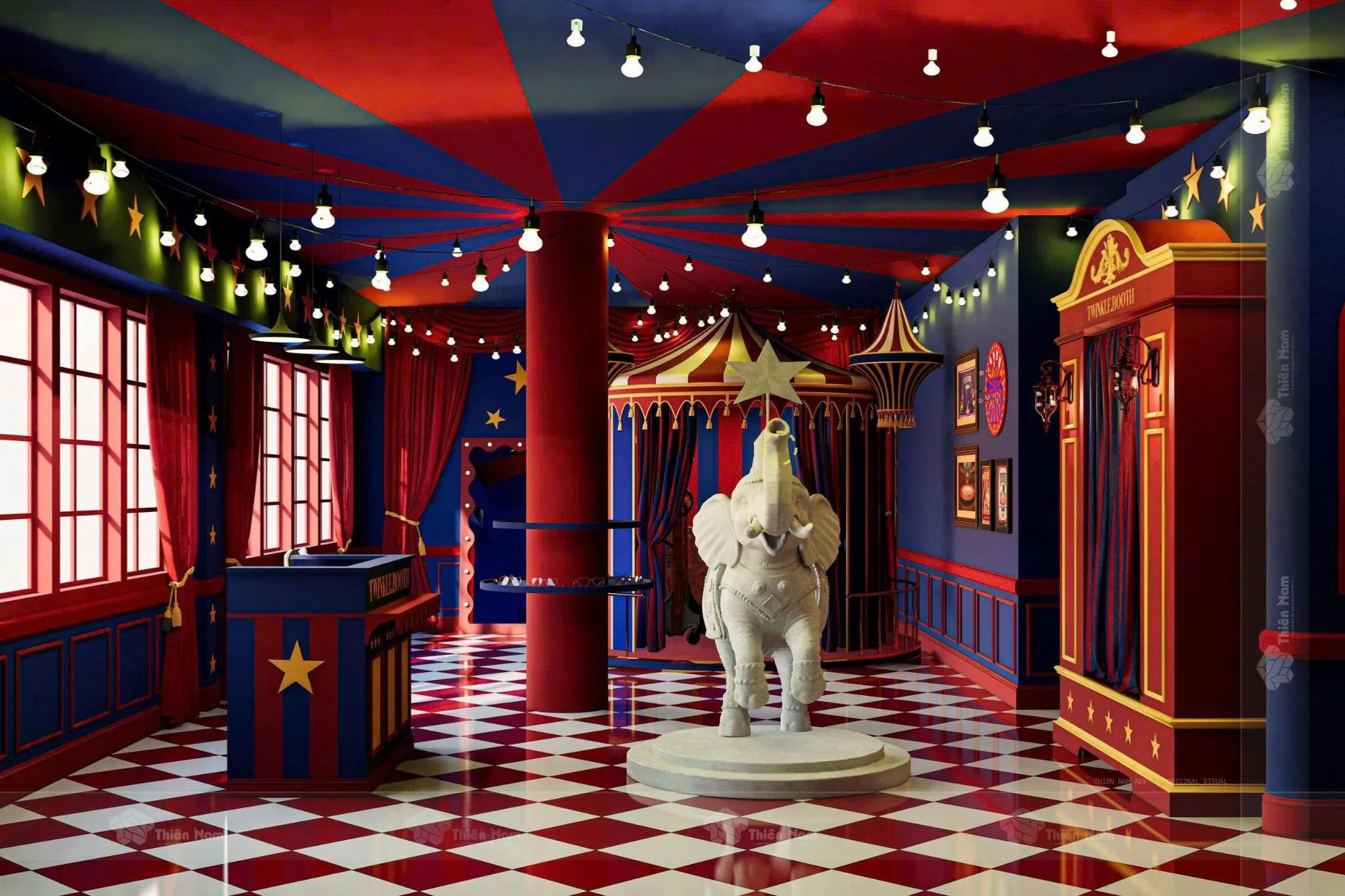 Thiết kế Photobooth Twinkle Booth phong cách Circus độc đáo 70m²