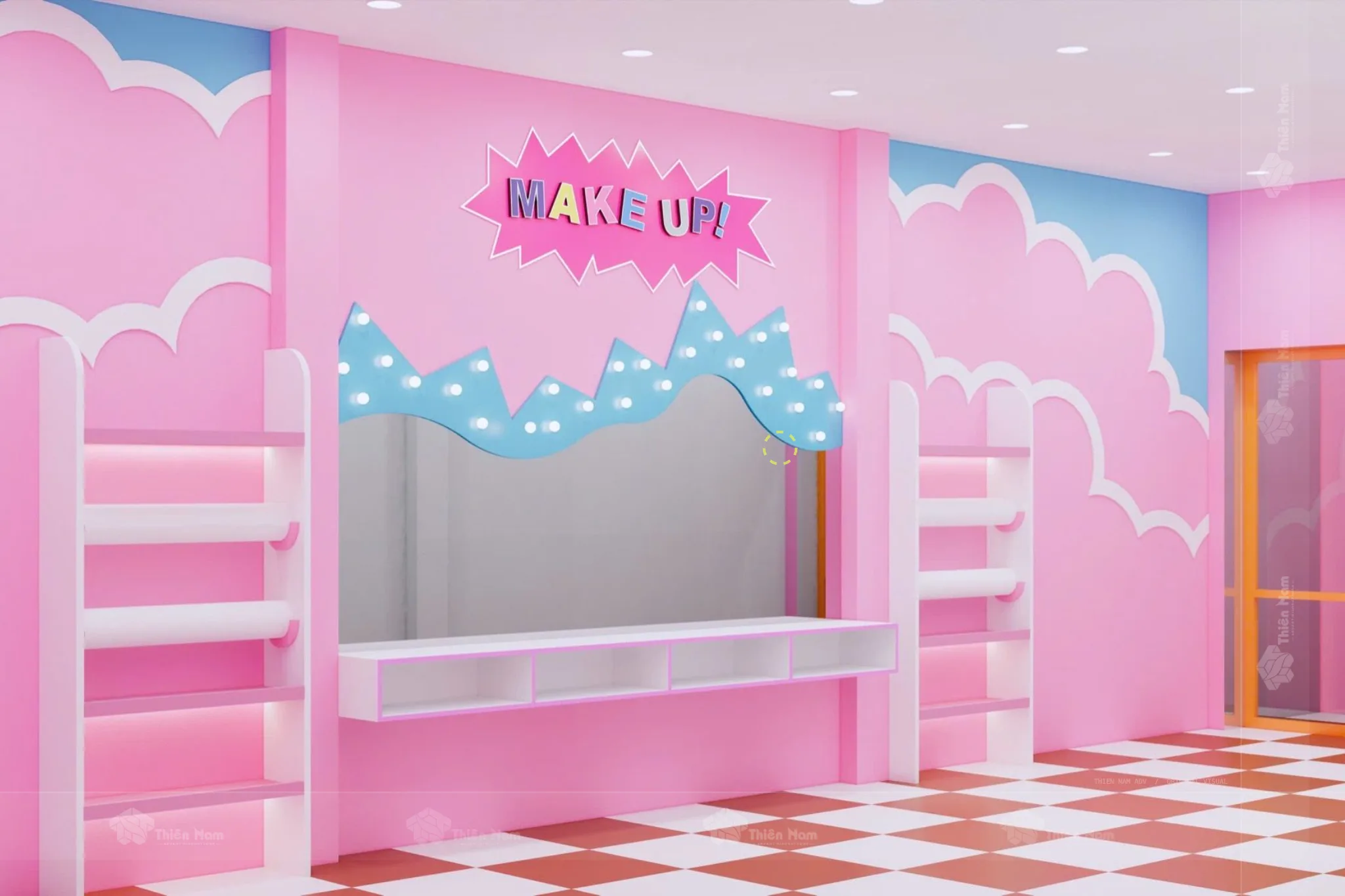 Khu makeup trở thành một điểm check-in riêng