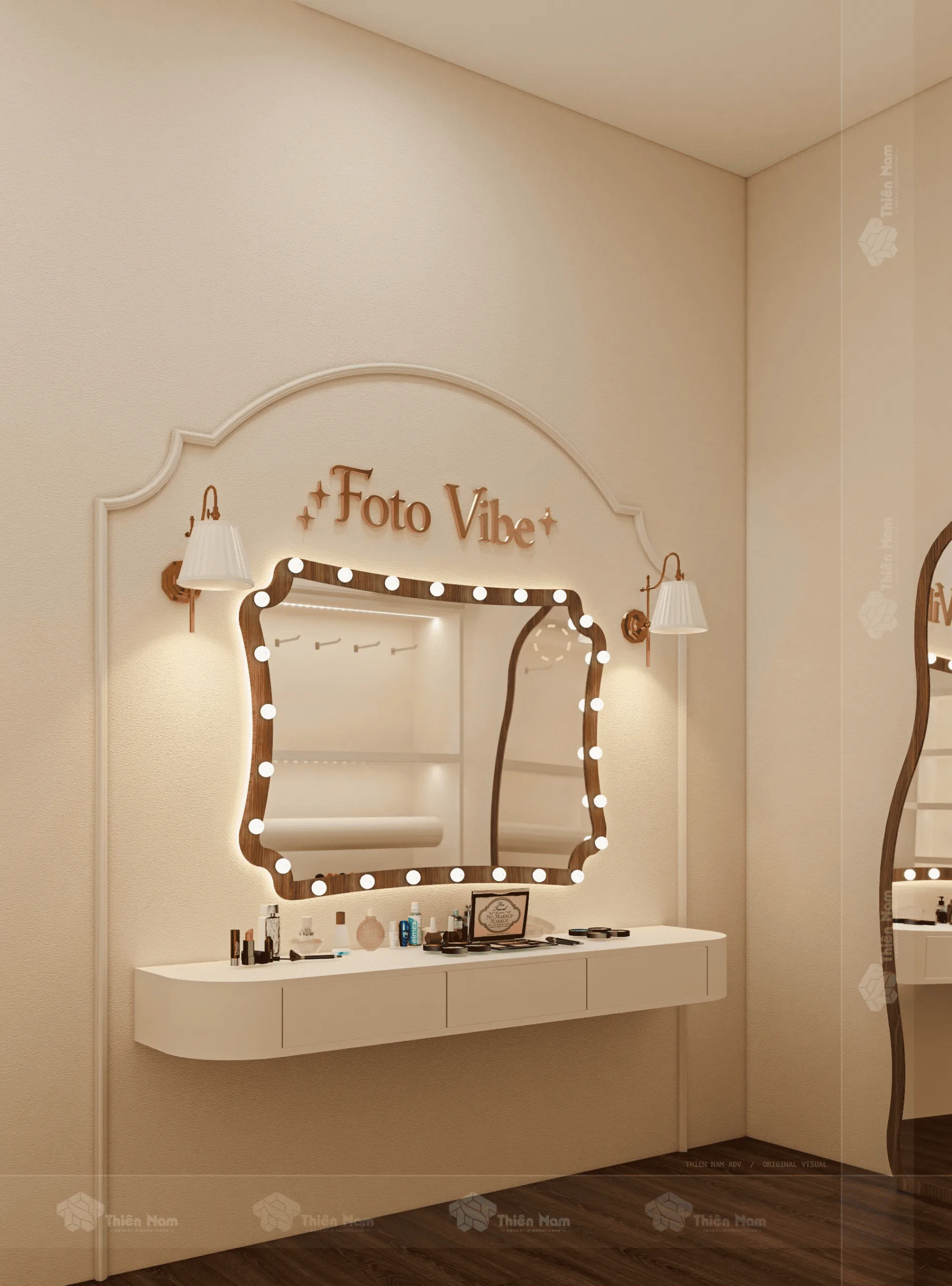 Khu makeup nhẹ nhàng và nữ tính