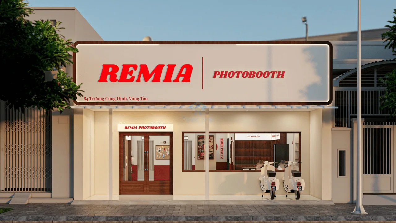 Mẫu thiết kế tiệm photobooth phong cách retro