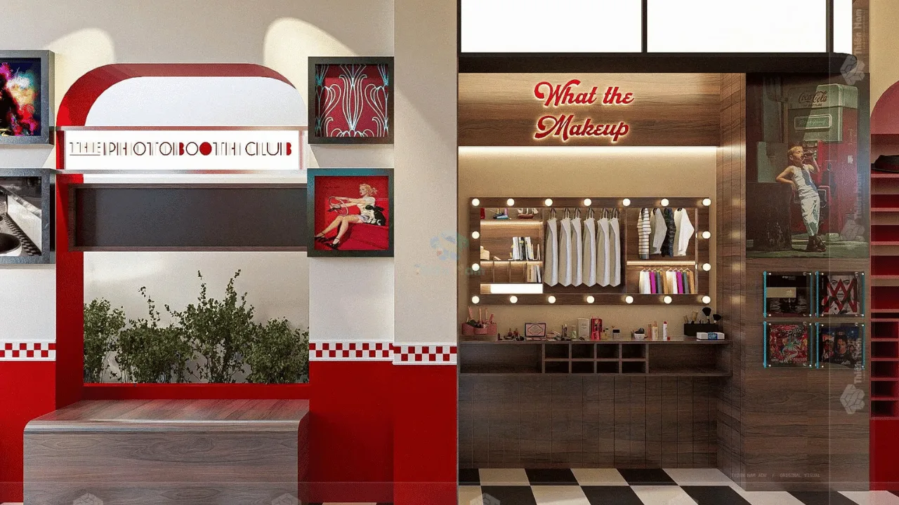 Thiết kế tiệm photobooth đẹp phong cách Hàn Quốc