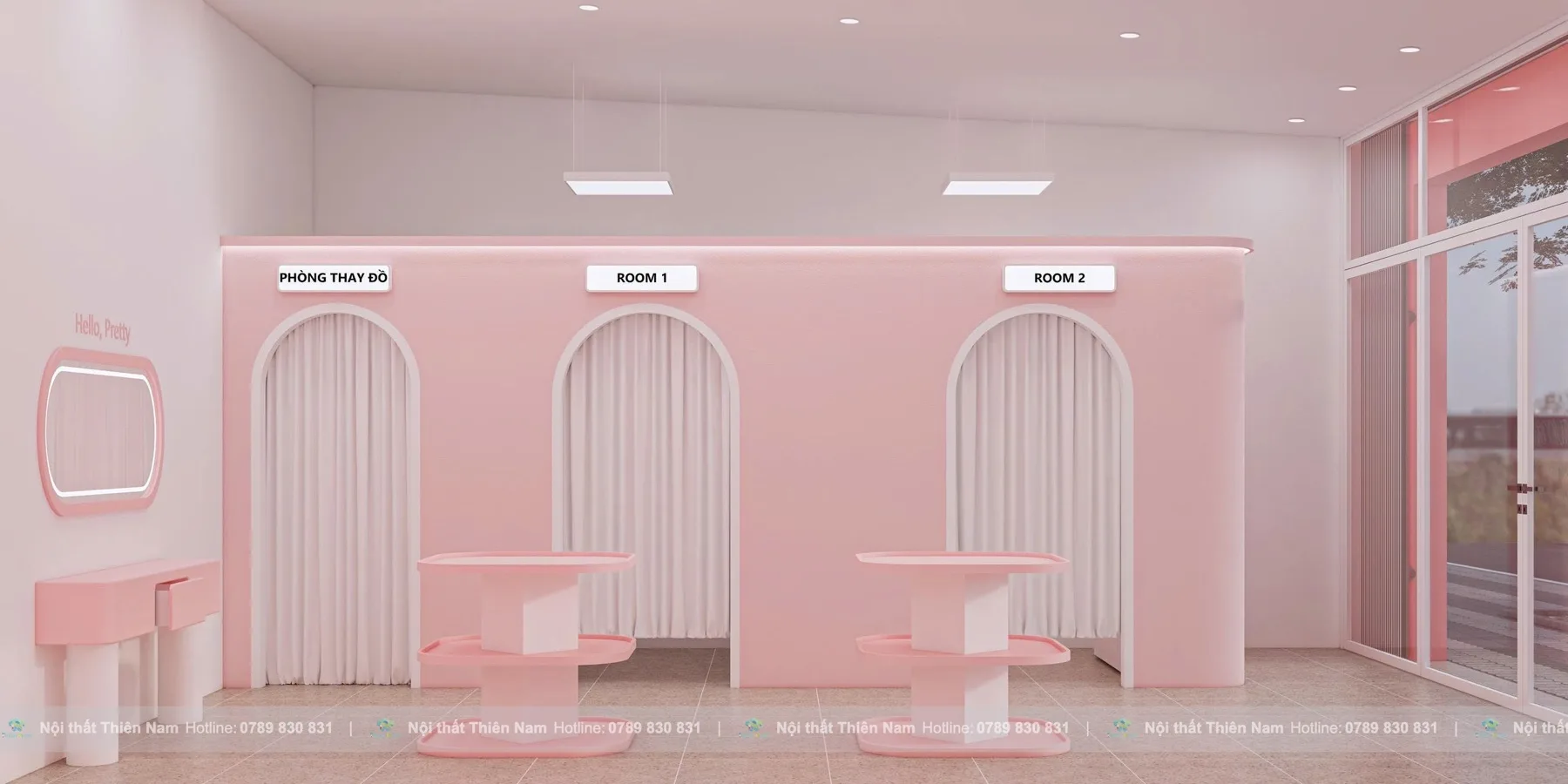 Thiết kế Photobooth Dreamer phong cách Pastel 50m² - Mặt tiền và nhận diện thương hiệu