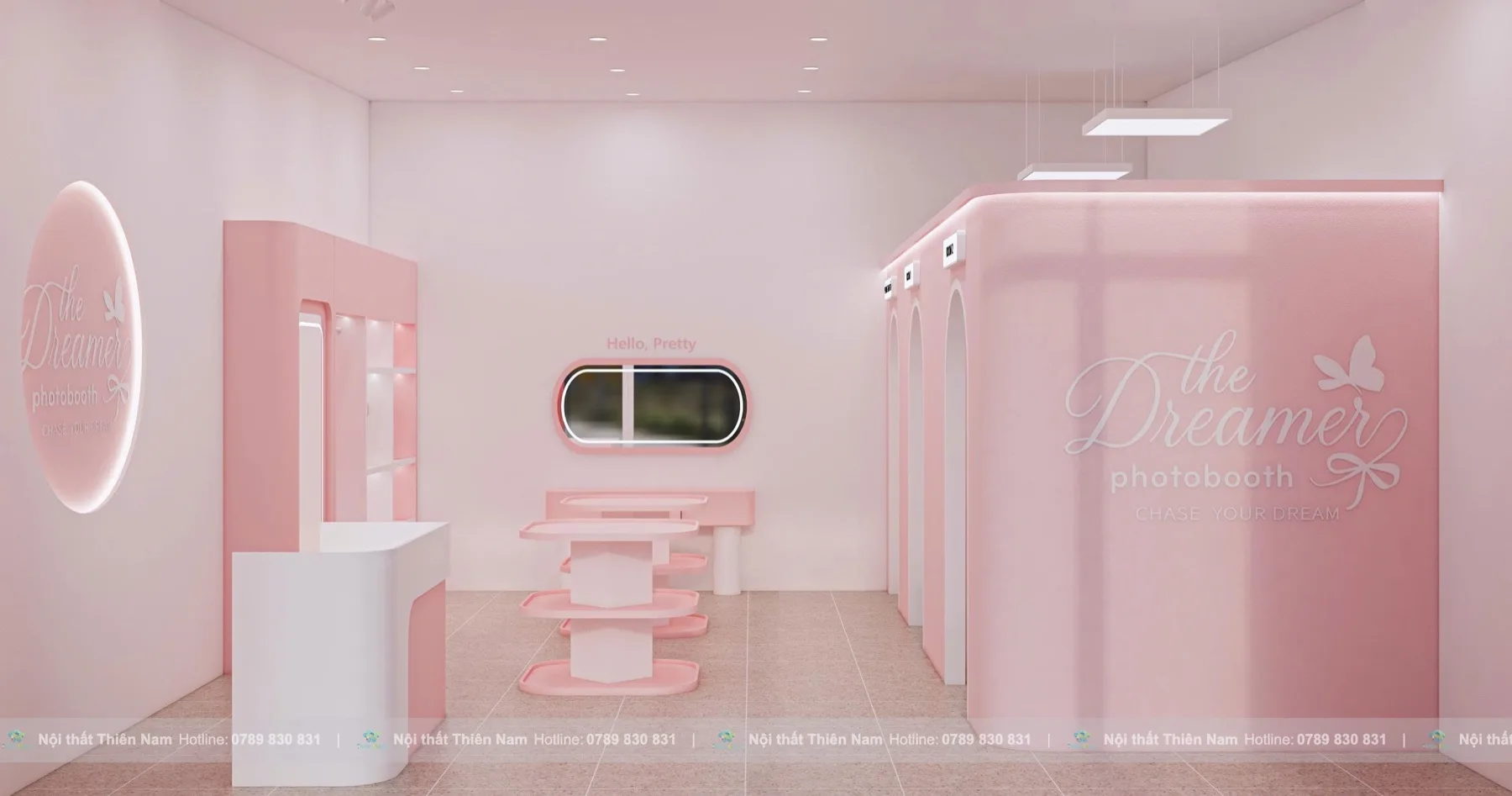Thiết kế Photobooth Dreamer phong cách Pastel 50m² - Khu vực phụ kiện và check-in