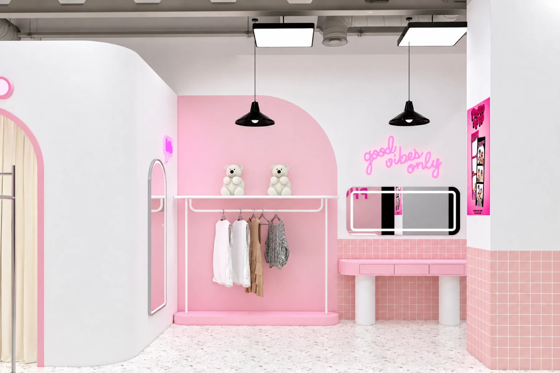 Thiết kế Photobooth Photo Like 60m² hiện đại - Khu makeup và chuẩn bị trước khi chụp